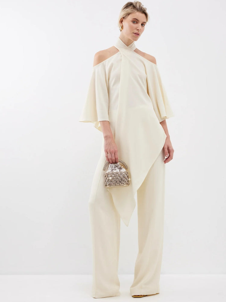 Elegance Flow Halter Neck Ensemble