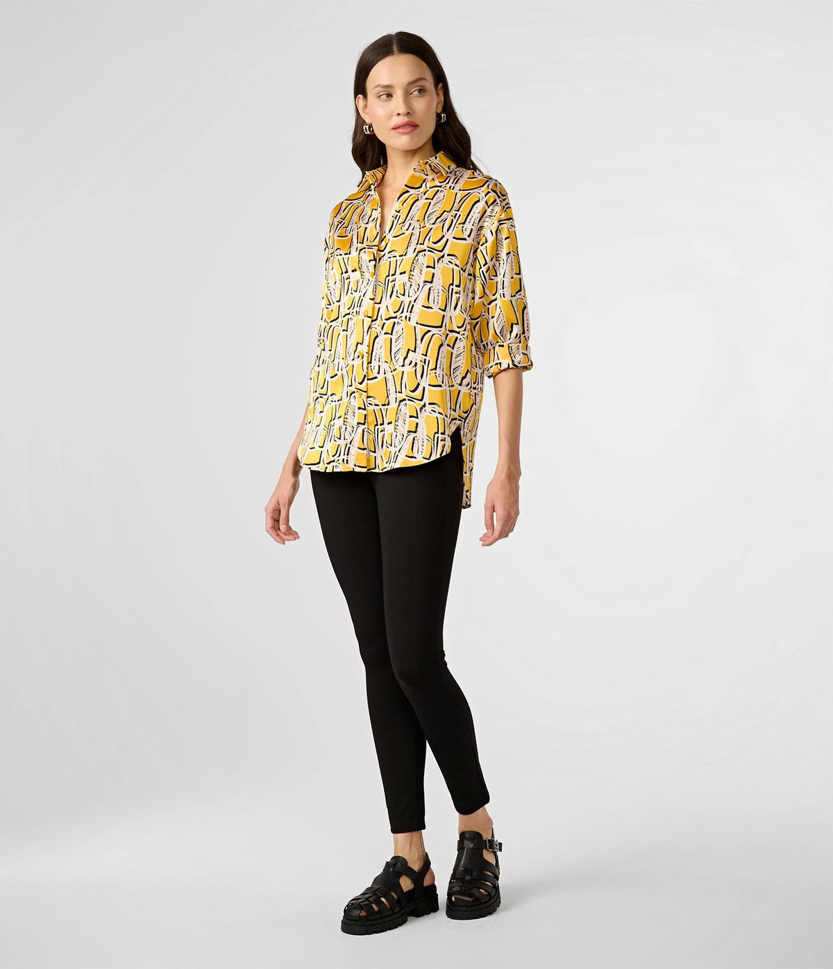 Modern Geometric Silk Shirt