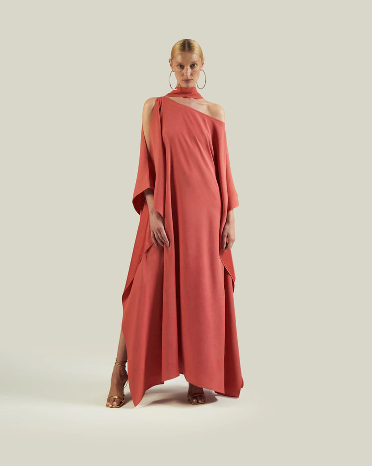 Elegant Drape Cape Dress