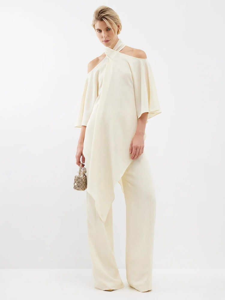 Elegance Flow Halter Neck Ensemble