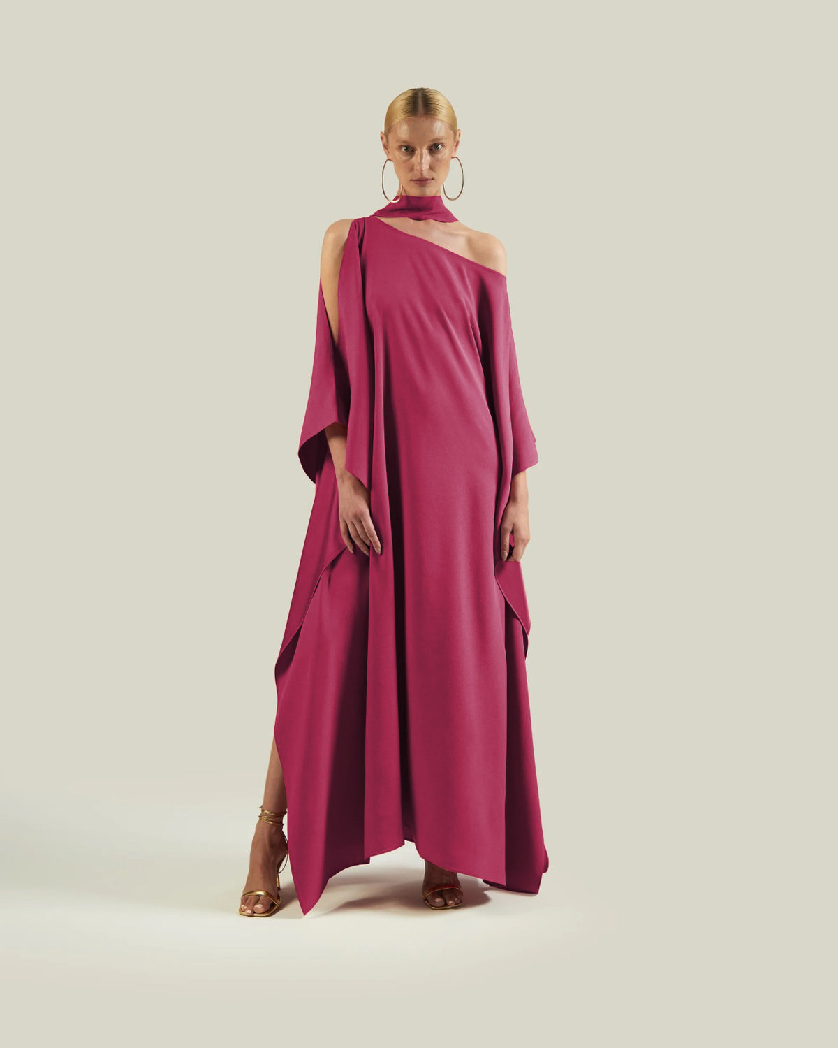 Elegant Drape Cape Dress