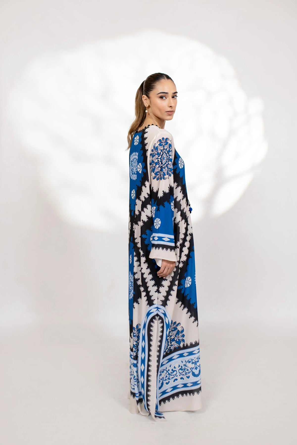 Azure Sunburst Soft BSY Crepe Kaftan