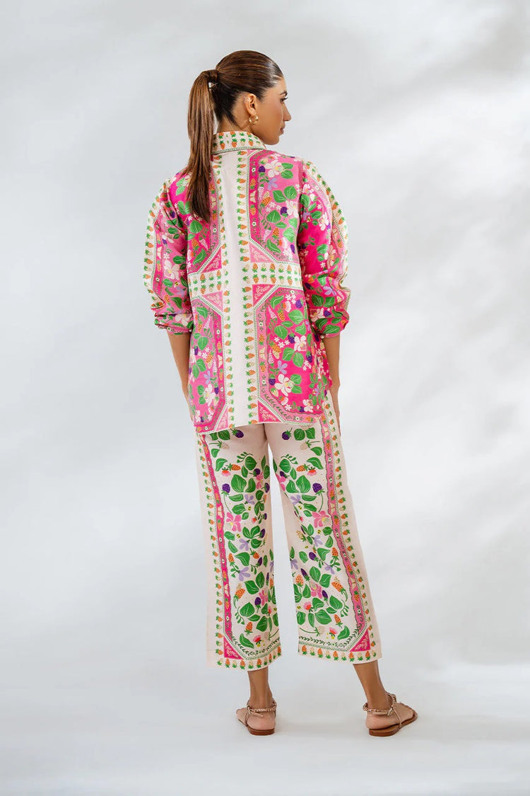Blossom Garden Blended Cotton Satin Coord Set