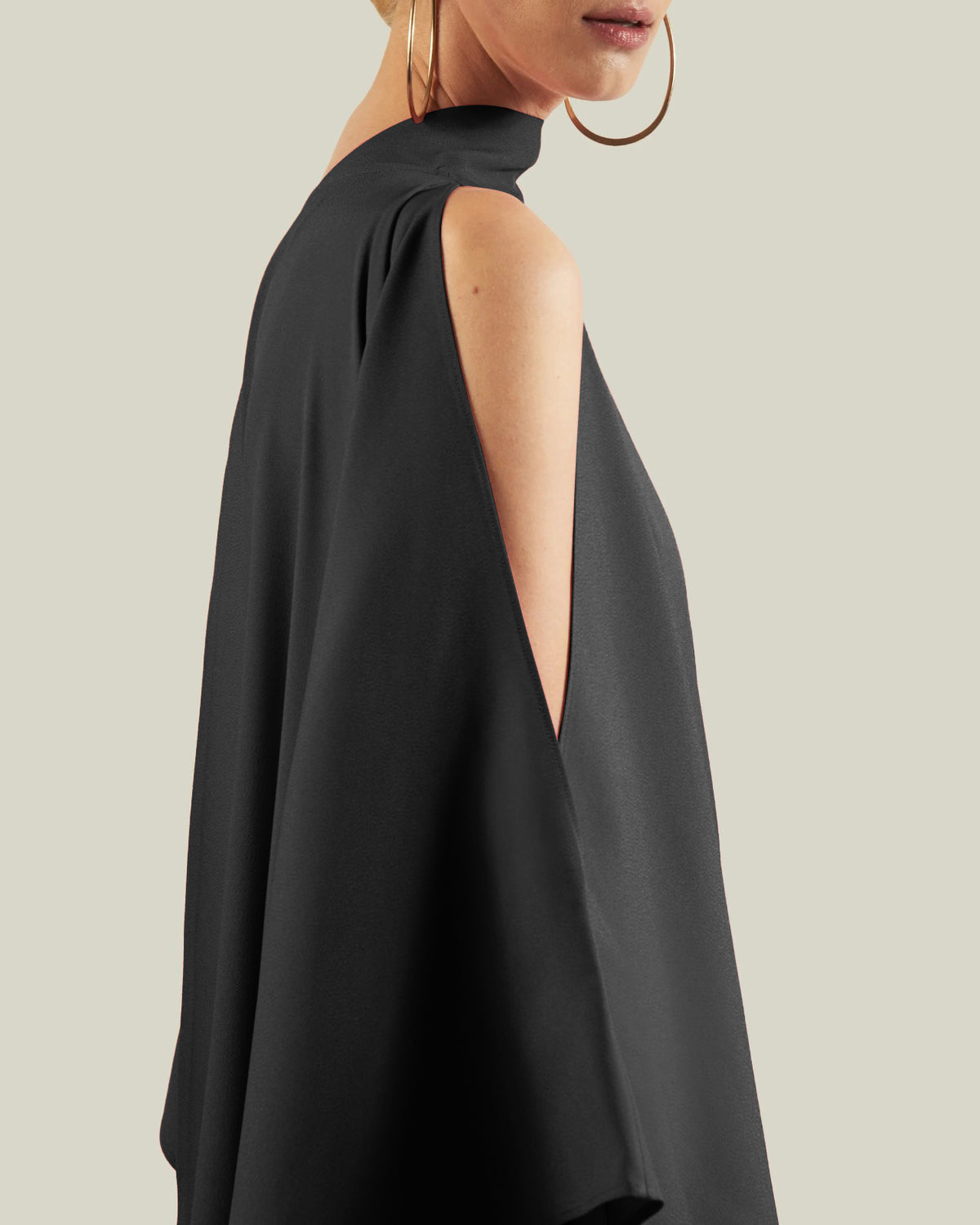 Elegant Drape Cape Dress