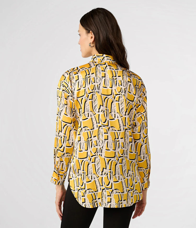 Modern Geometric Silk Shirt