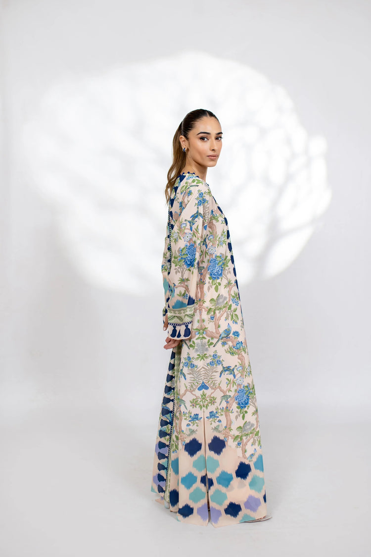 Floral Elegance Long Kaftan