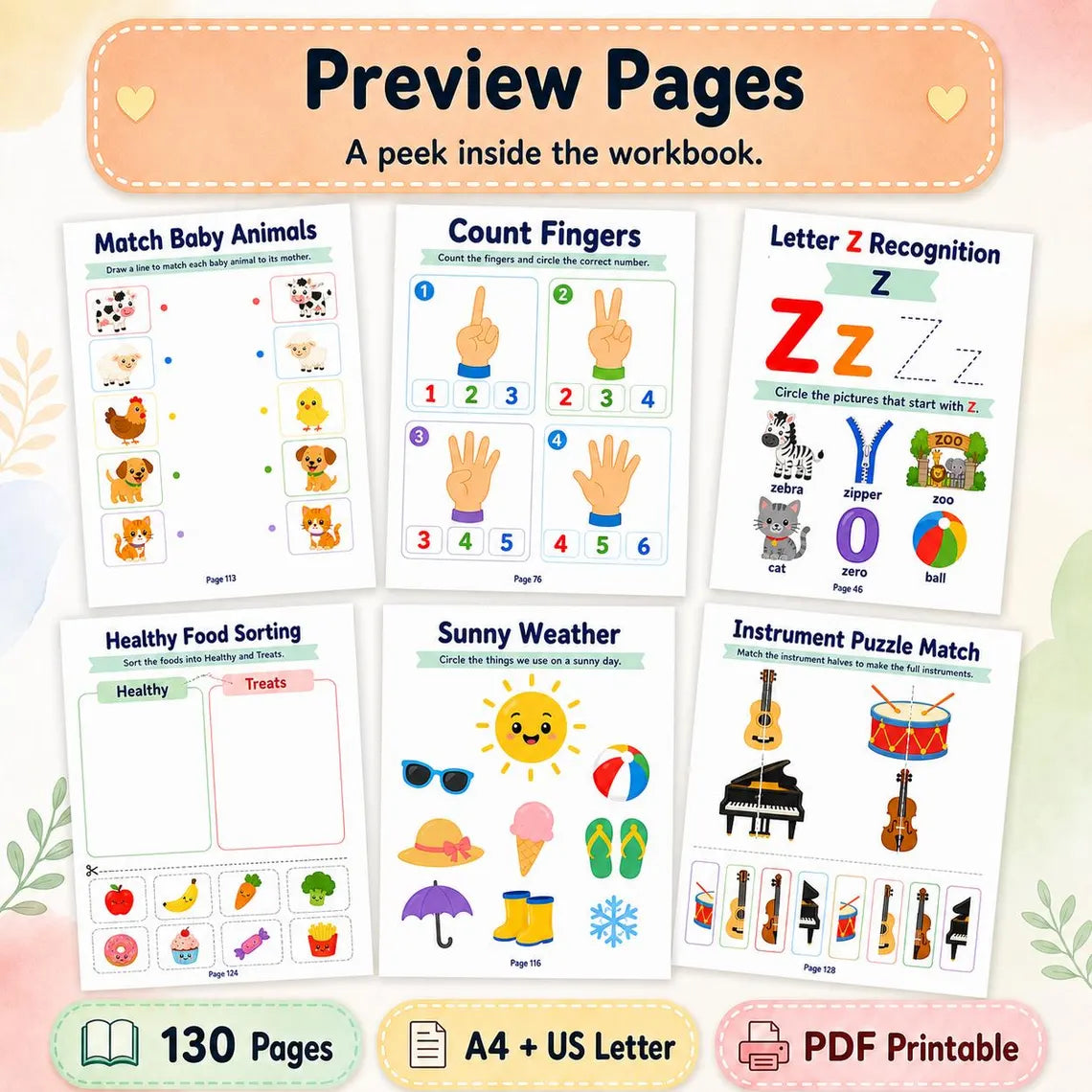 Toddler Montessori Activity Book (Ages 2–3) | ABC, Numbers, Shapes & Fun Learning Worksheets