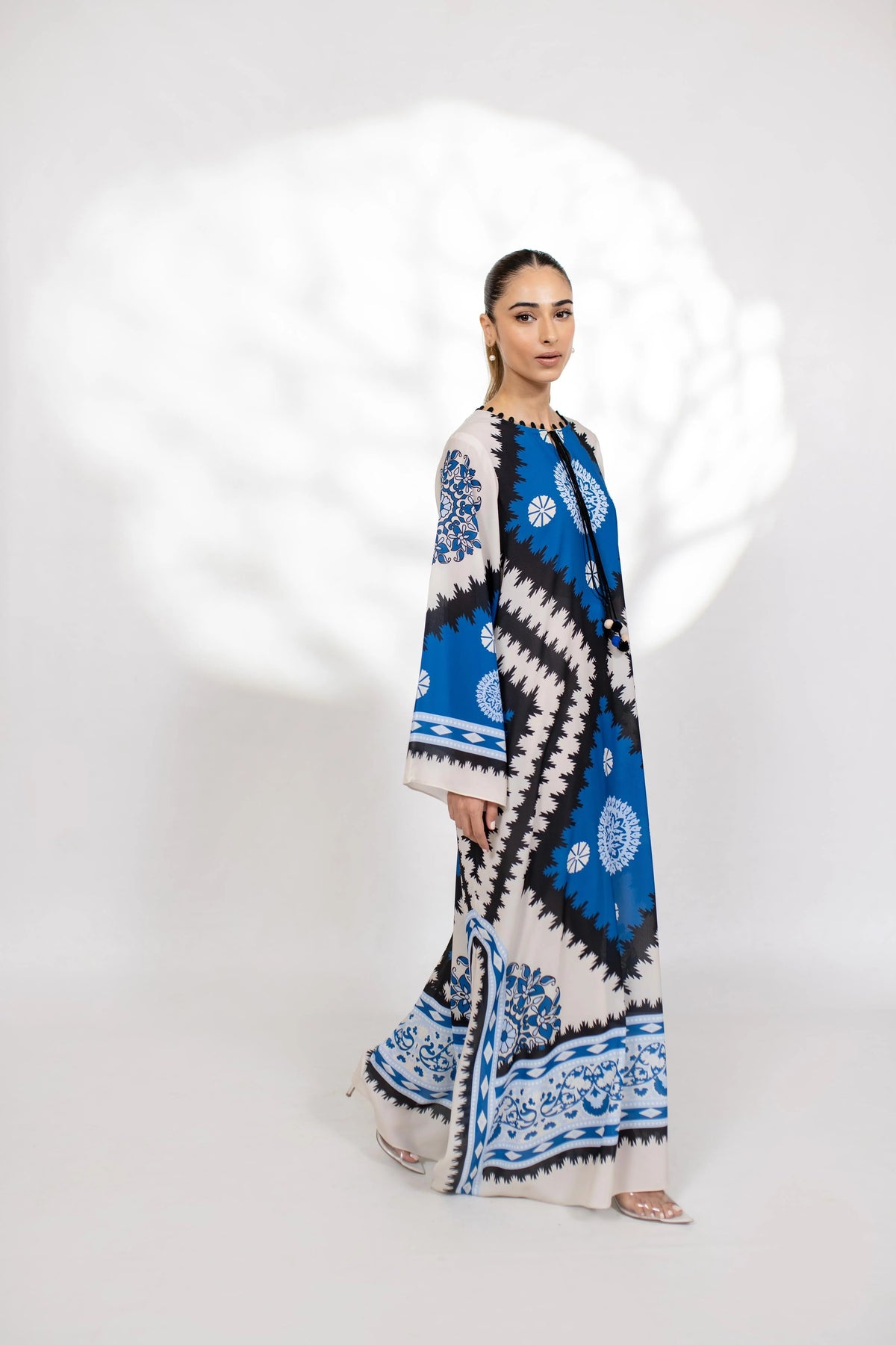 Azure Sunburst Soft BSY Crepe Kaftan