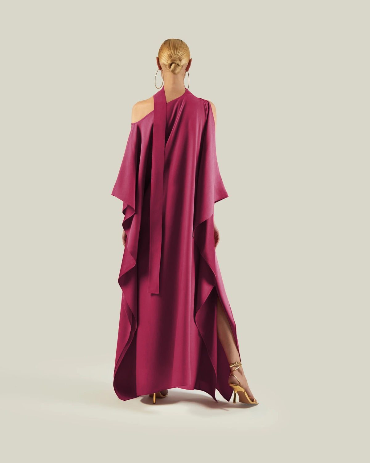 Elegant Drape Cape Dress