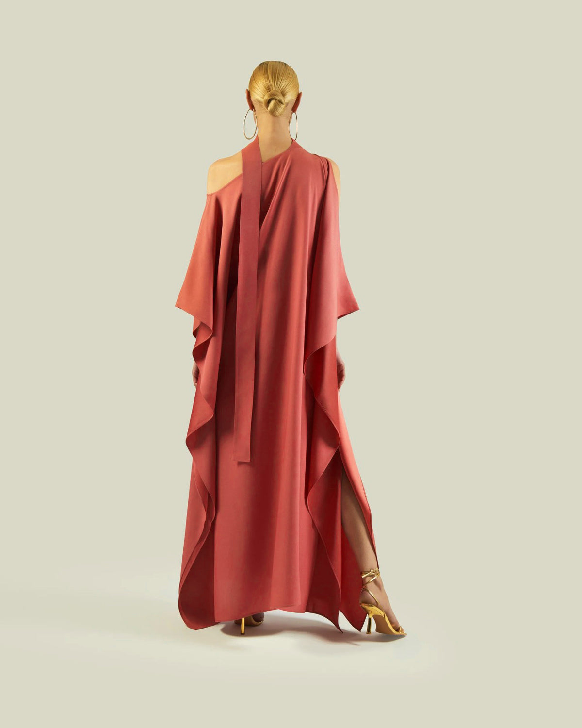 Elegant Drape Cape Dress