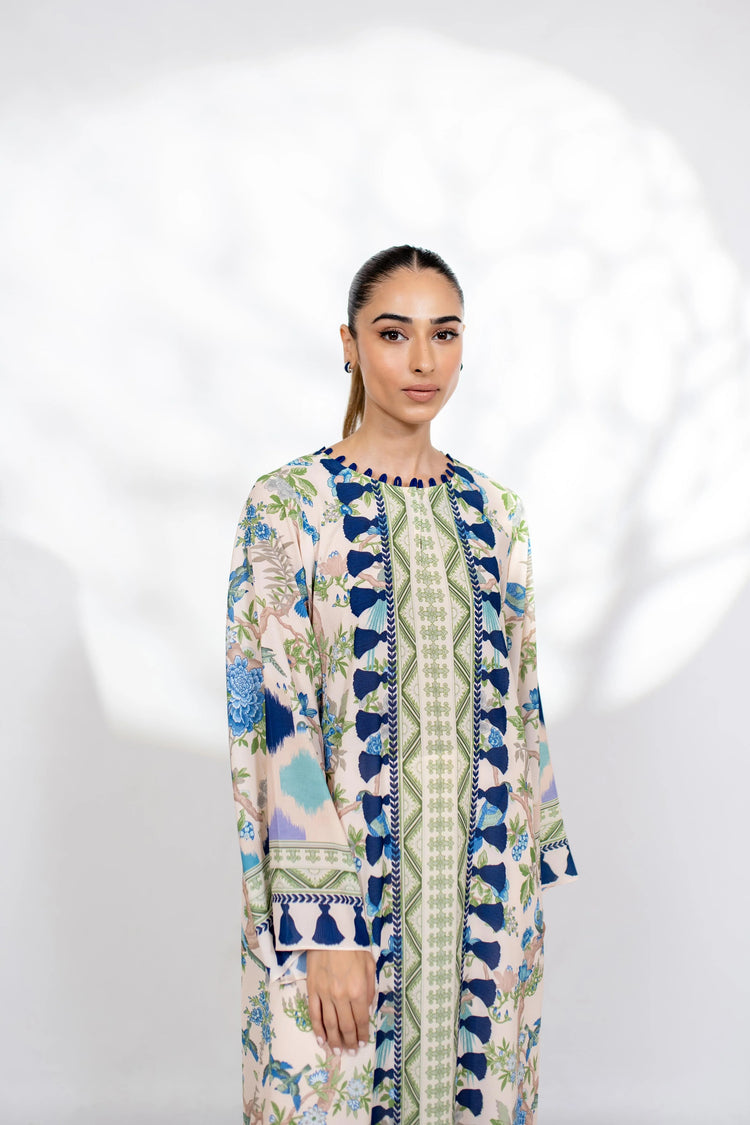 Floral Elegance Long Kaftan
