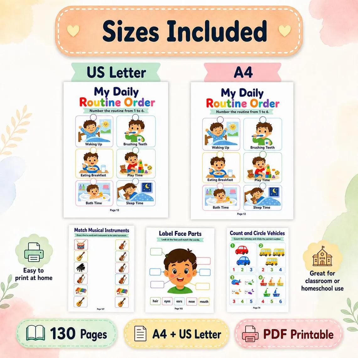 Toddler Montessori Activity Book (Ages 2–3) | ABC, Numbers, Shapes & Fun Learning Worksheets
