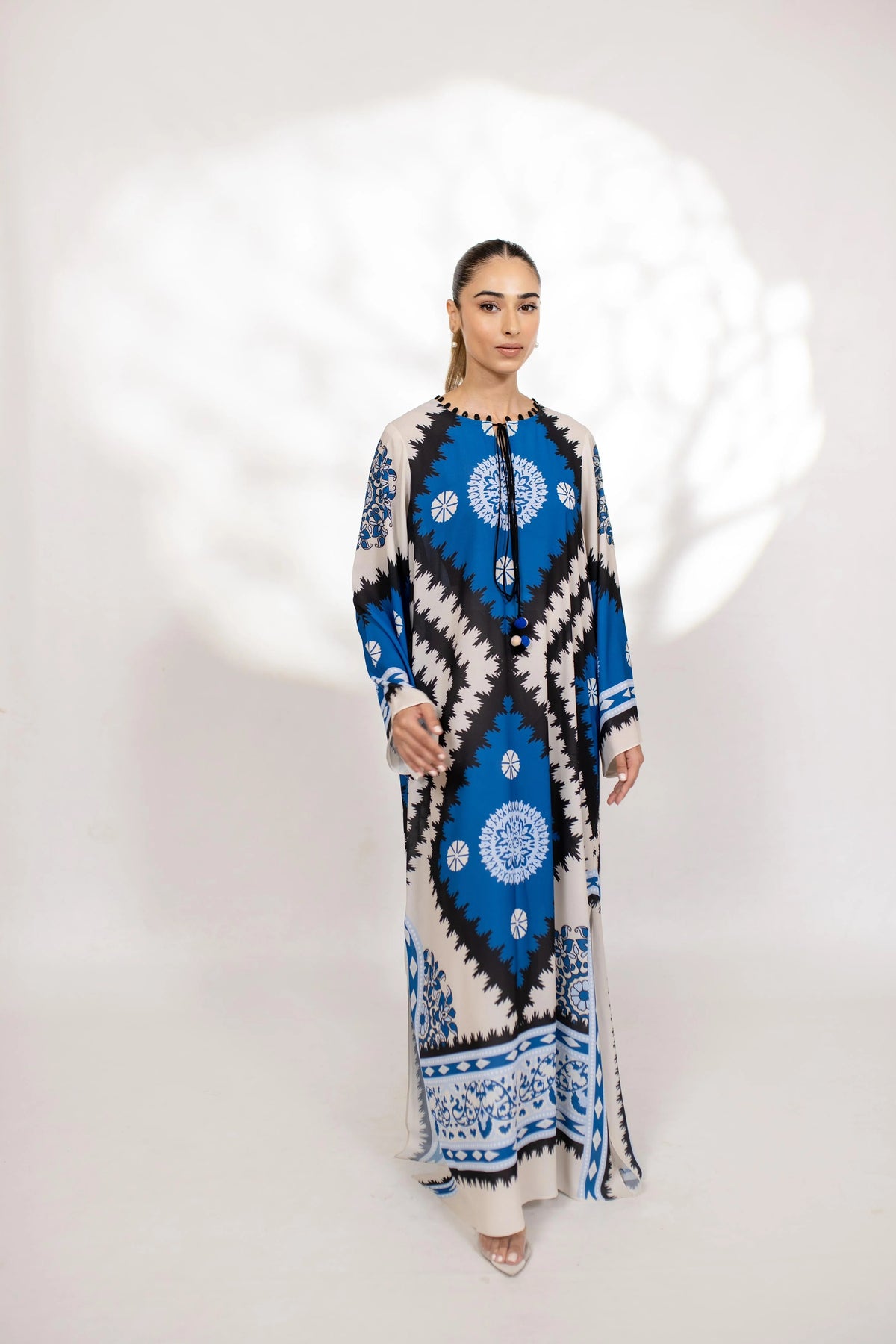 Azure Sunburst Soft BSY Crepe Kaftan
