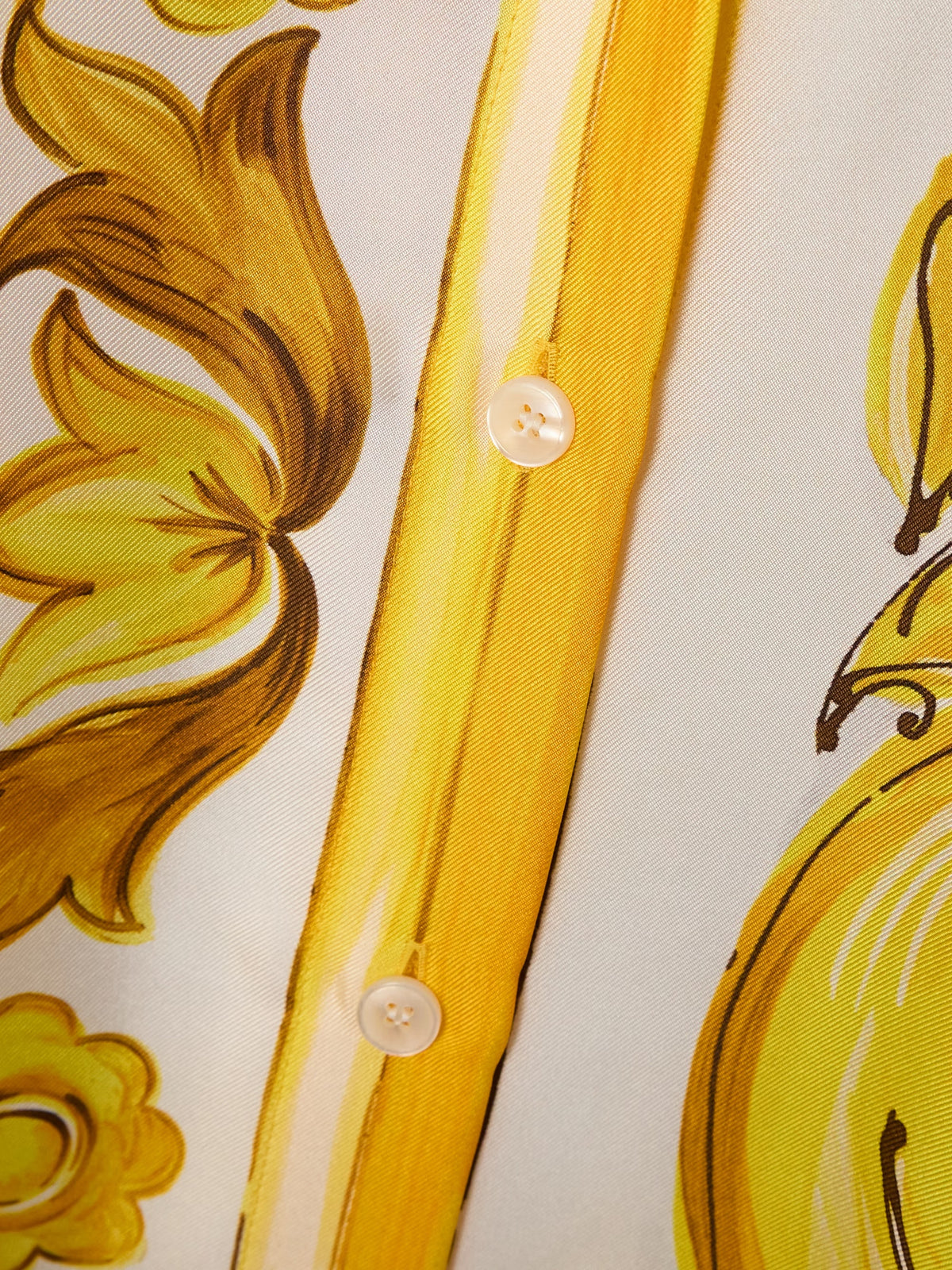 Golden Baroque Print Roman Silk Blend Maxi