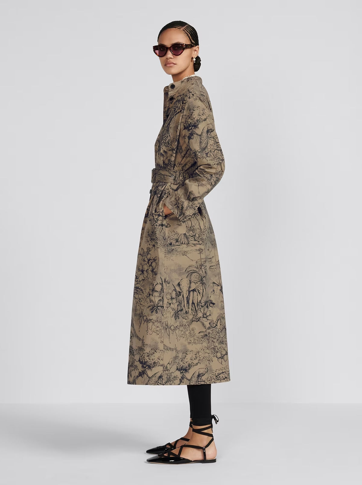 Robe Longue T.38 Dior Taupe Monogram Paris