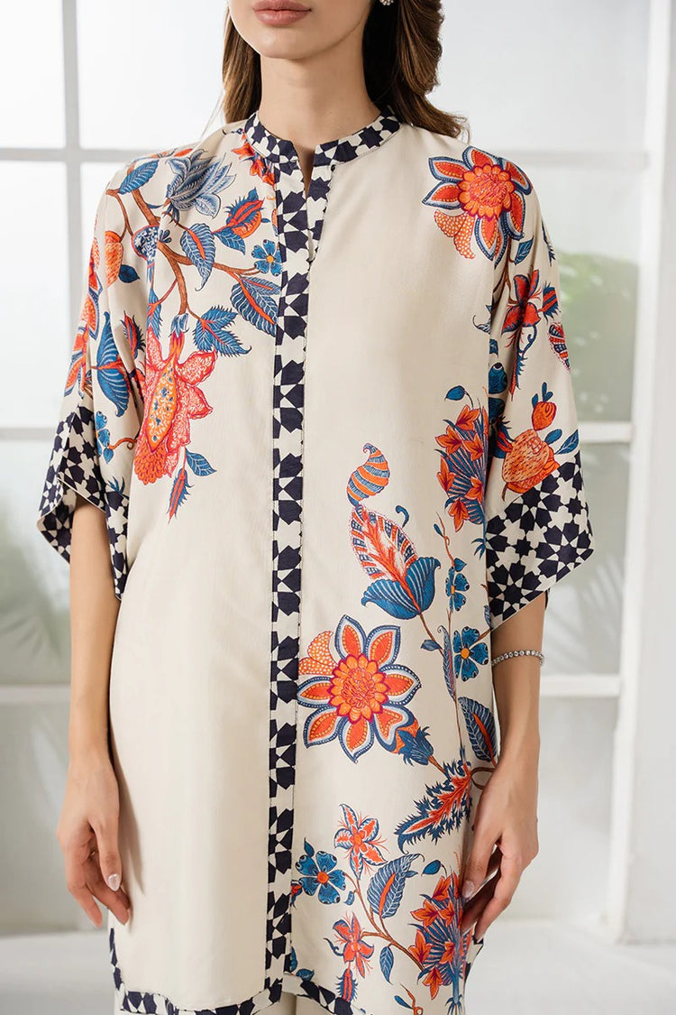Chic Korean Velvet Floral Digital Printed Co-Ord Set