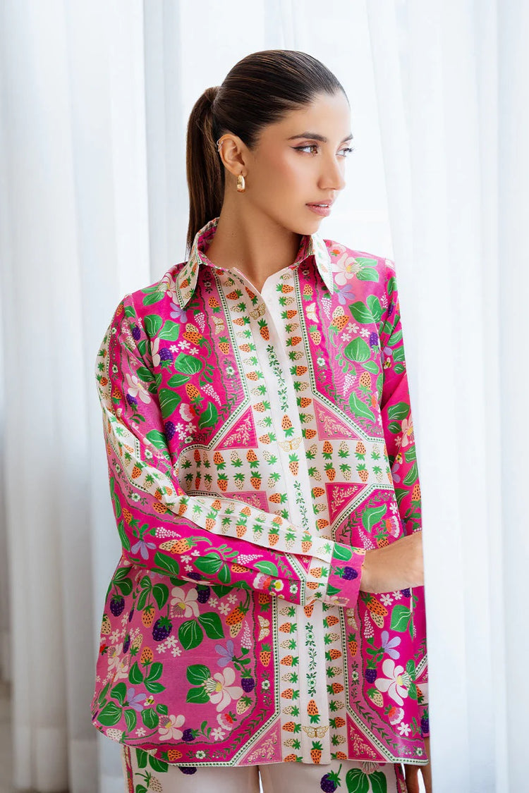 Blossom Garden Blended Cotton Satin Coord Set