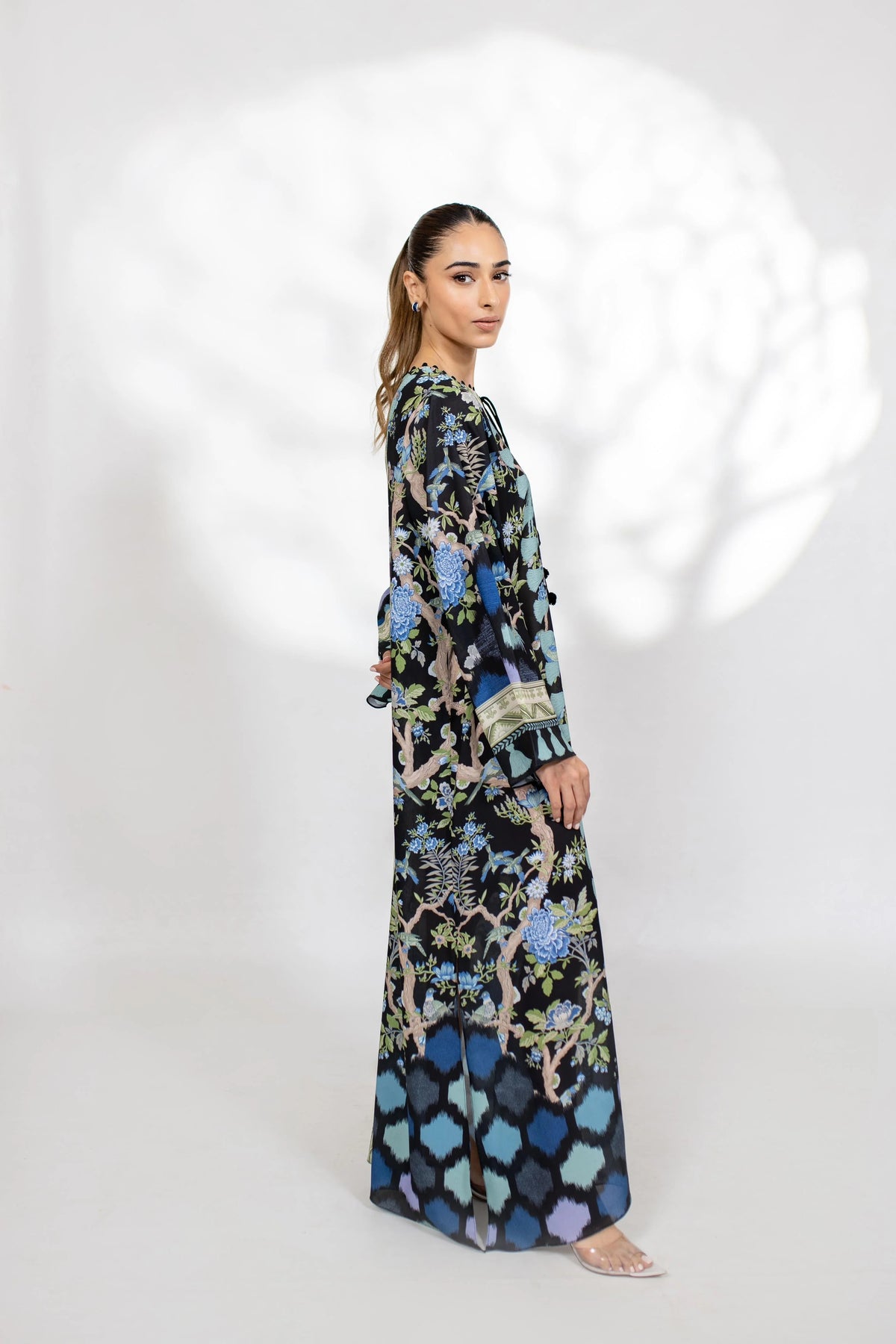 Elegant Floral Maxi Kaftan