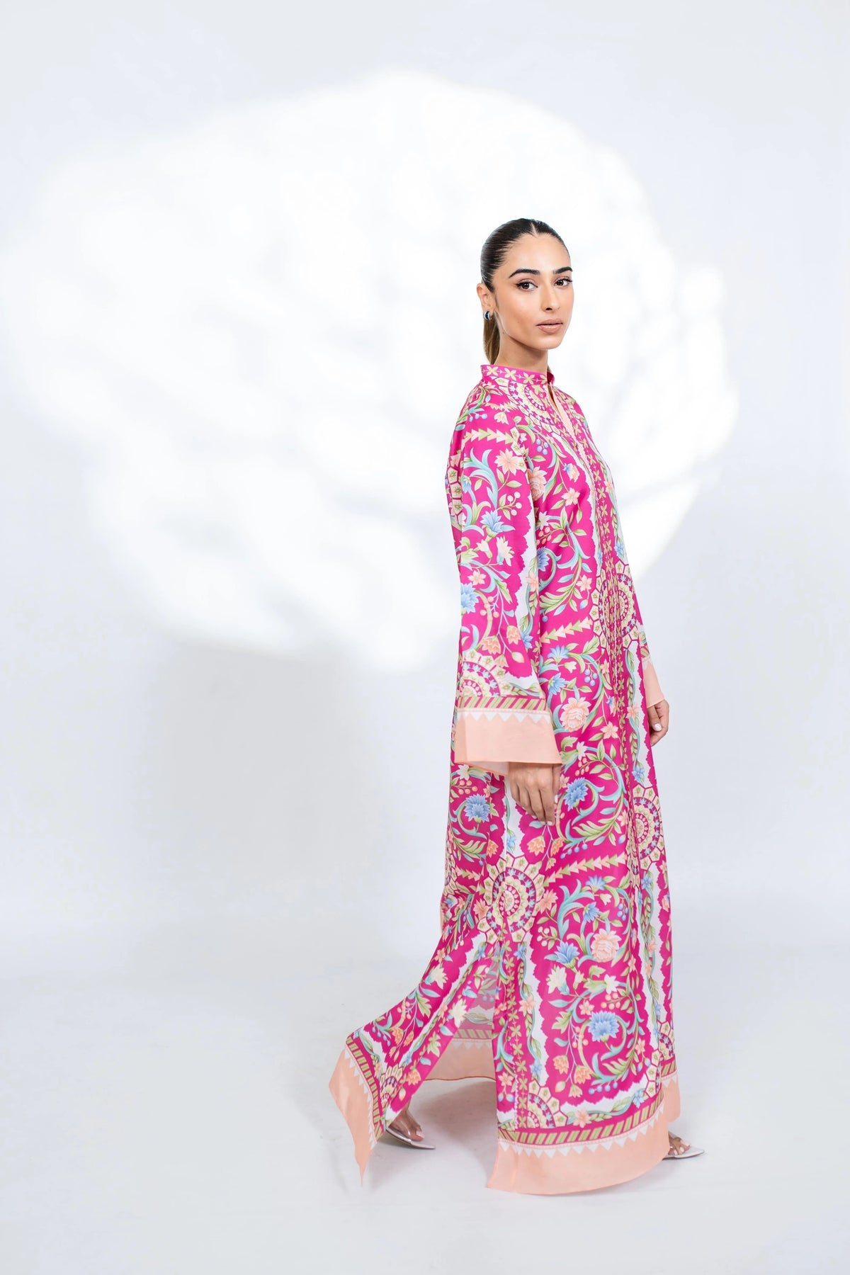 Elegant Floral Printed Soft BSY Crepe Kaftan