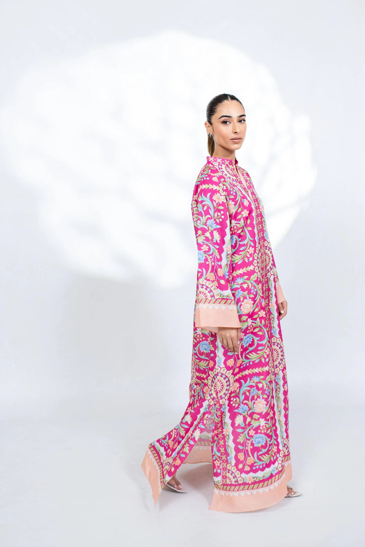 Elegant Floral Printed Soft BSY Crepe Kaftan