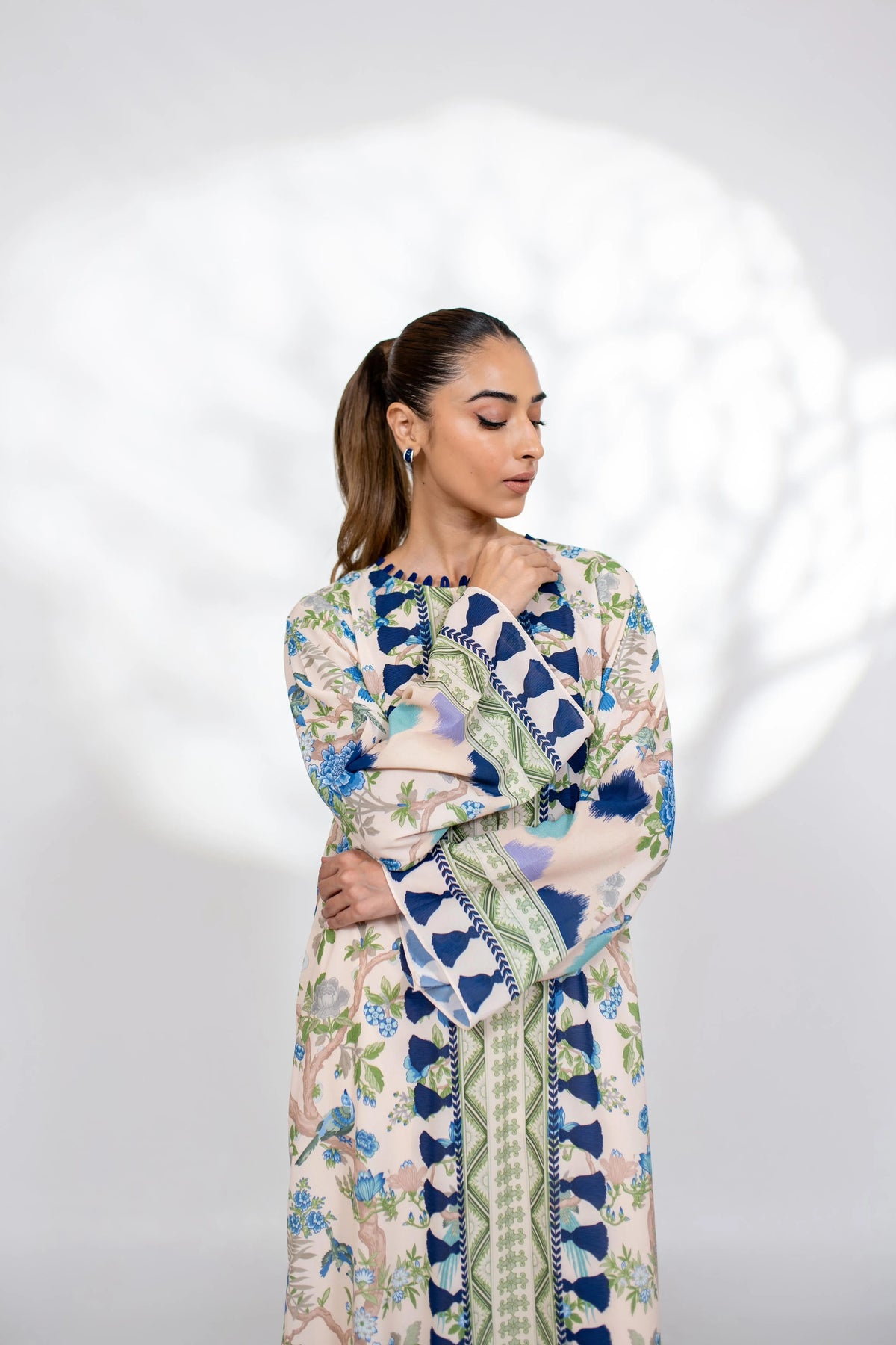 Floral Elegance Long Kaftan