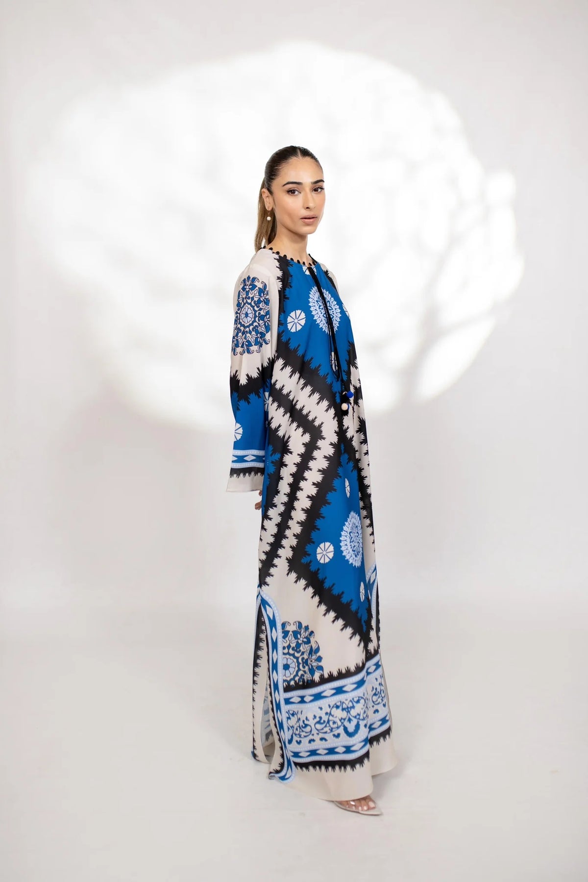Azure Sunburst Soft BSY Crepe Kaftan