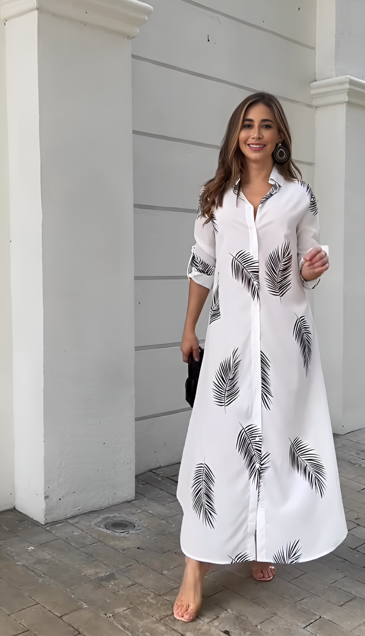 Shein Lune Leaf Print