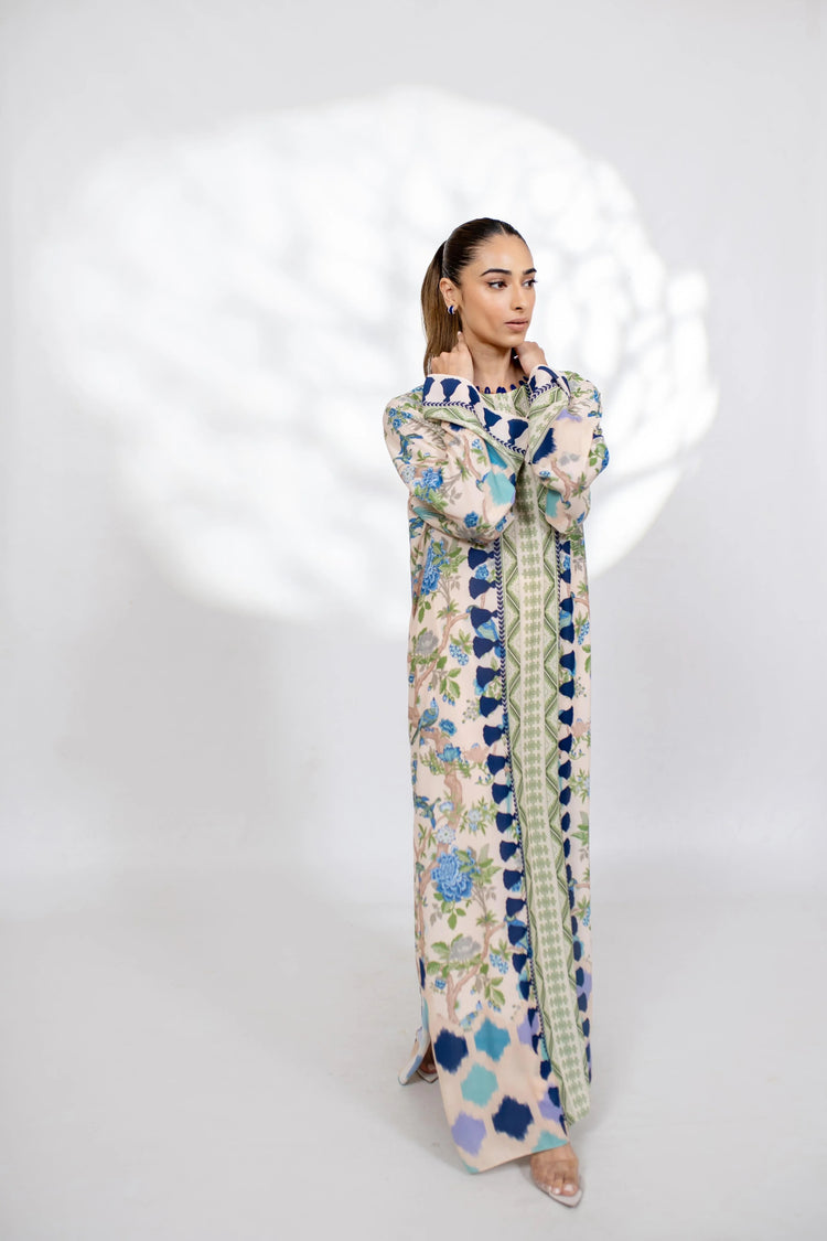 Floral Elegance Long Kaftan