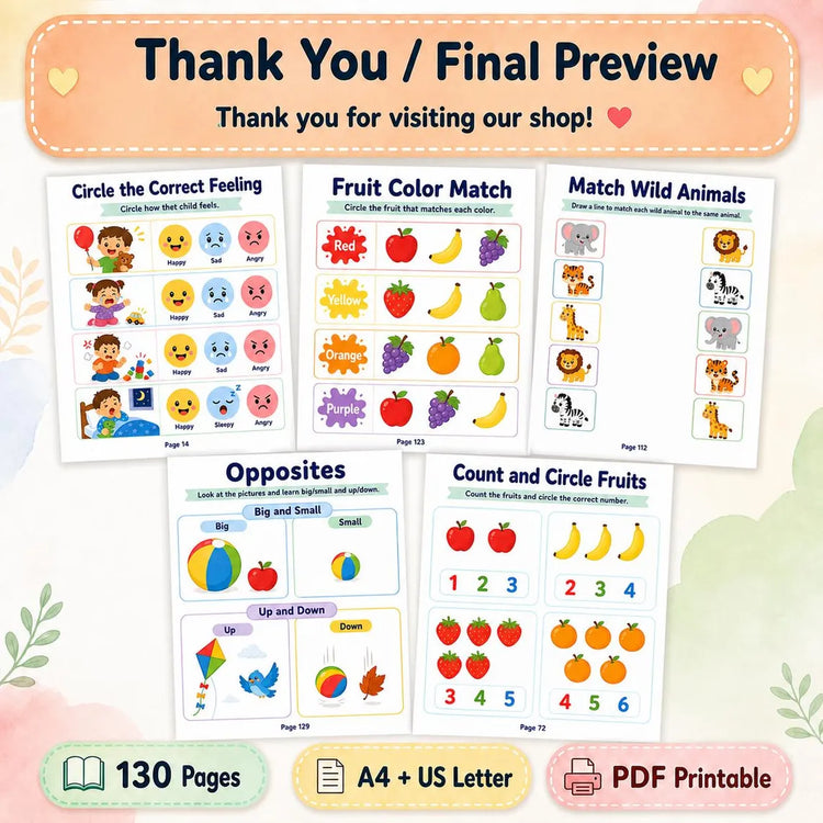 Toddler Montessori Activity Book (Ages 2–3) | ABC, Numbers, Shapes & Fun Learning Worksheets
