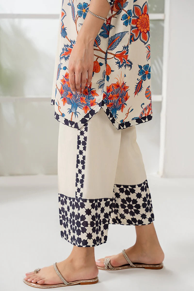 Chic Korean Velvet Floral Digital Printed Co-Ord Set