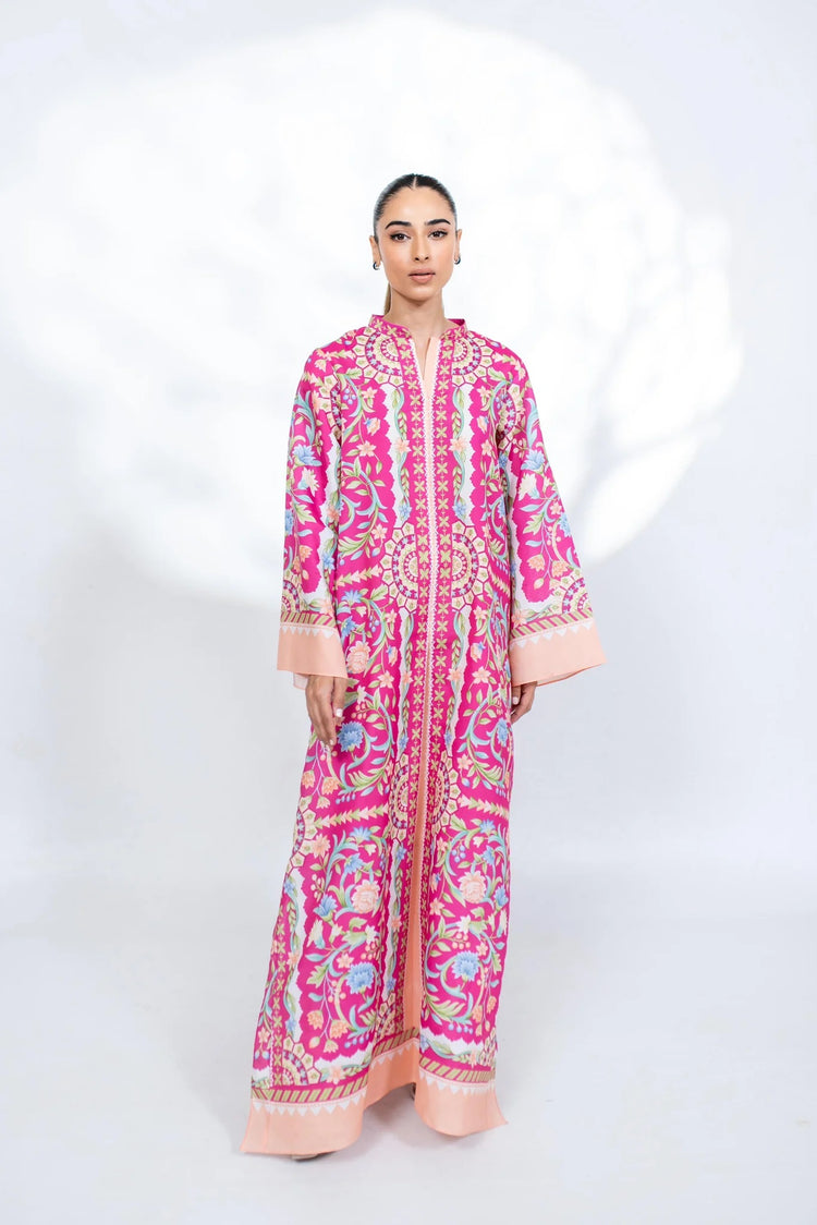 Elegant Floral Printed Soft BSY Crepe Kaftan