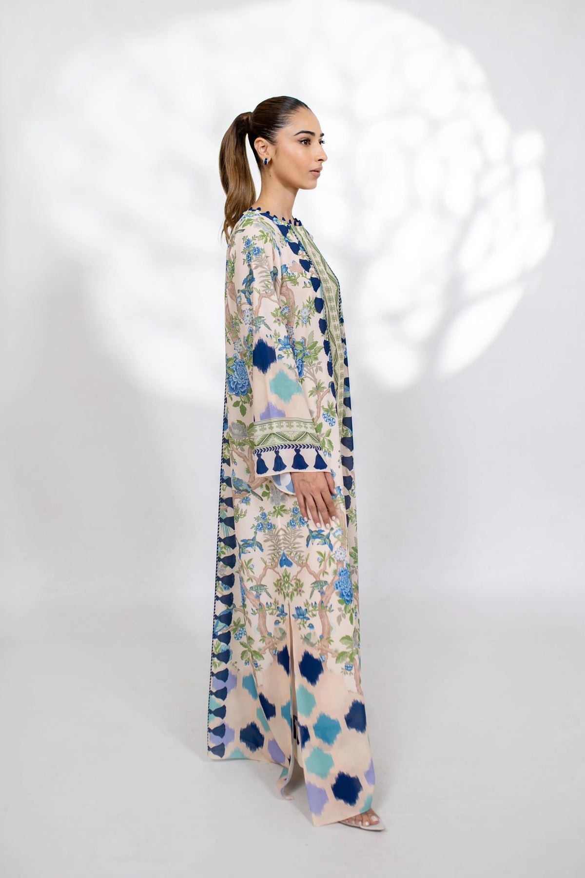 Floral Elegance Long Kaftan