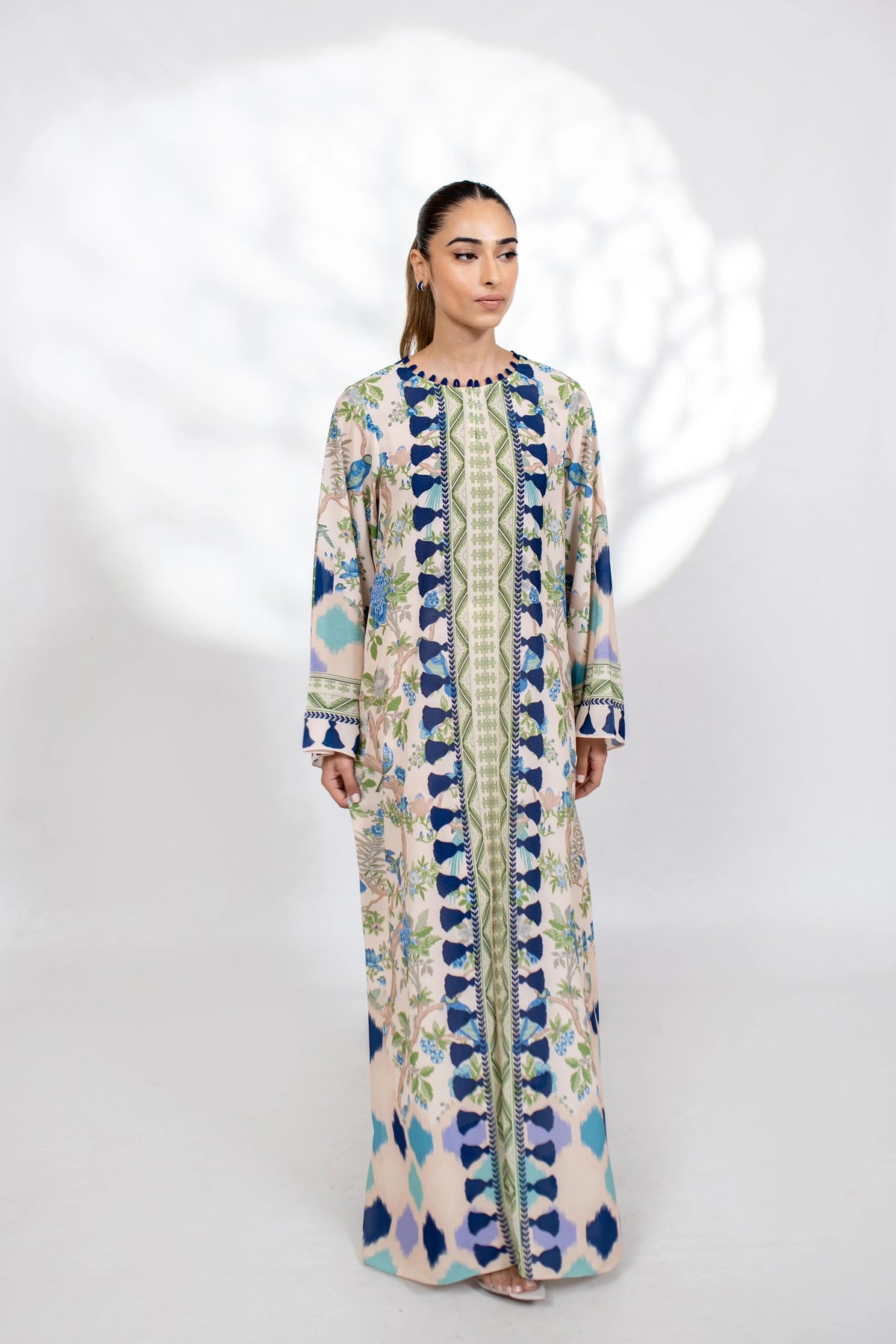 Floral Elegance Long Kaftan