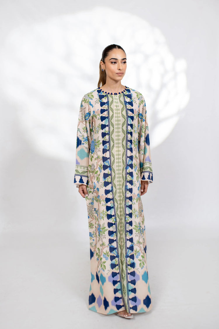Floral Elegance Long Kaftan