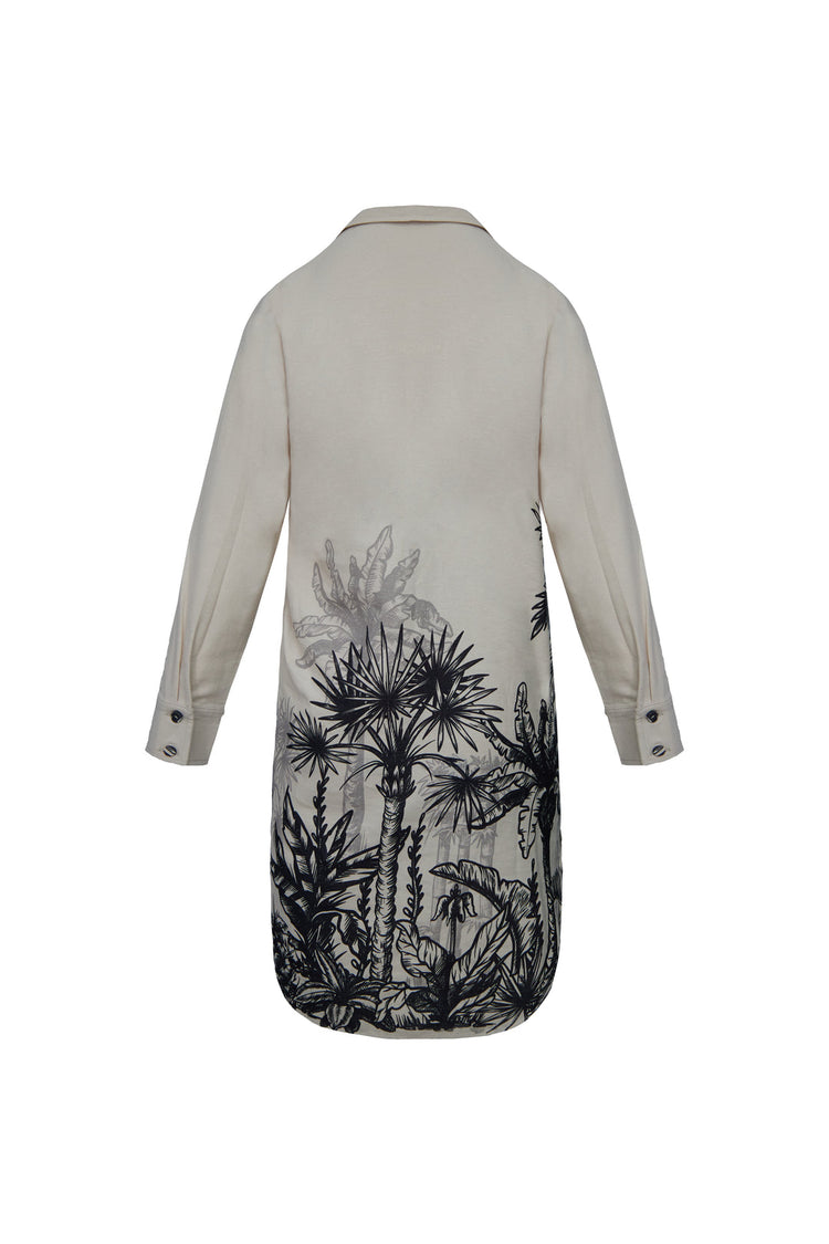 Tropical Oasis Palm Tree Printed Short Dress