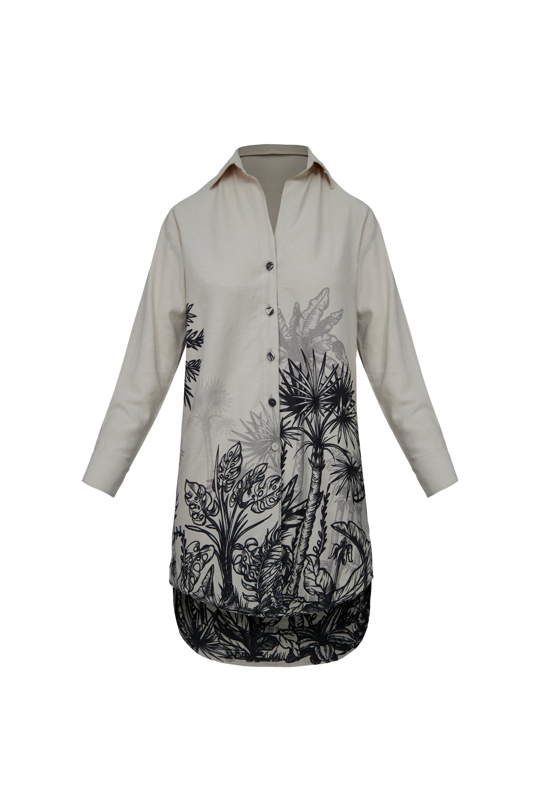 Tropical Oasis Palm Tree Printed Short Dress