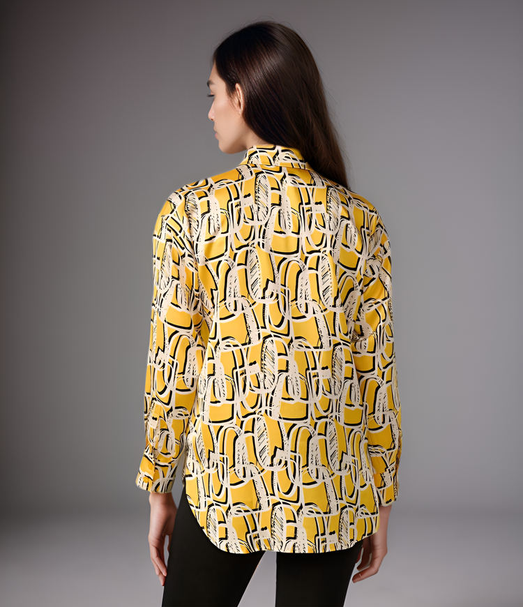 Modern Geometric Silk Shirt